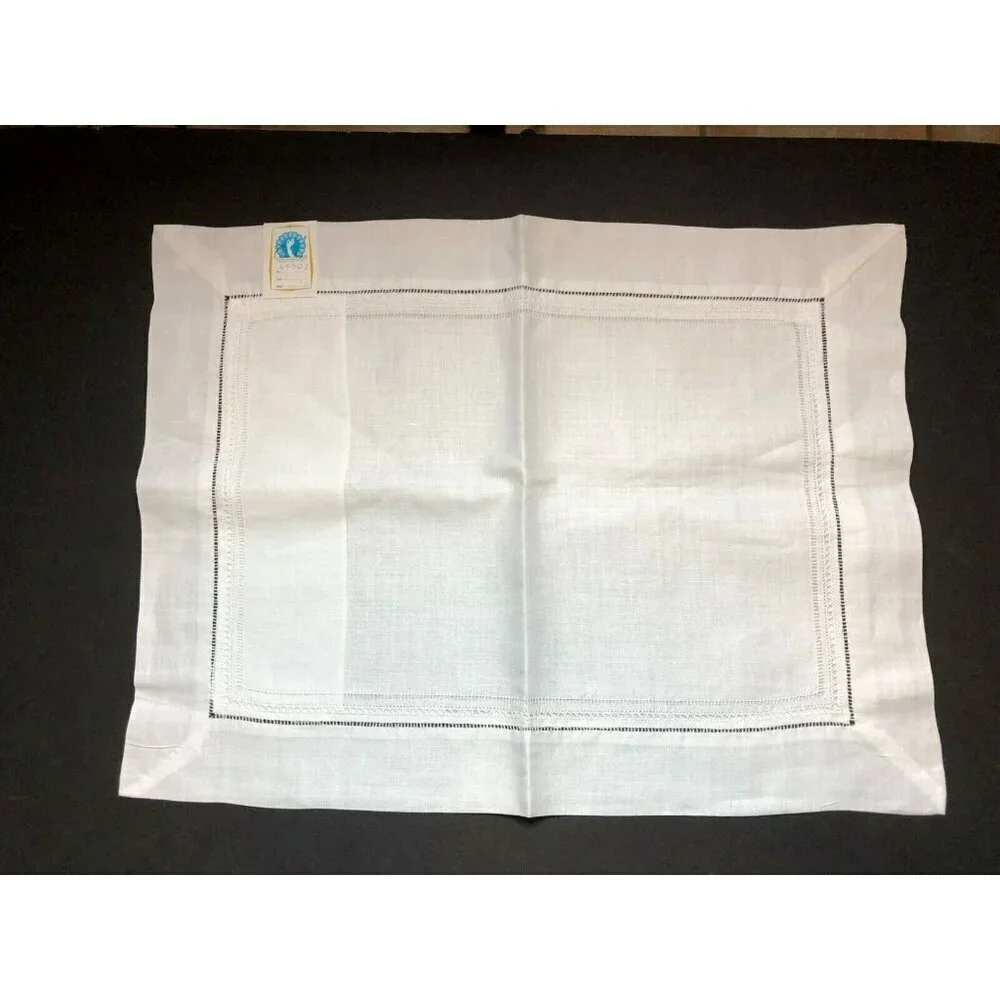 Clever Fingers Linen White Cutwork Bread Roll Muffin Covers lot of 2 NEW GIFT
